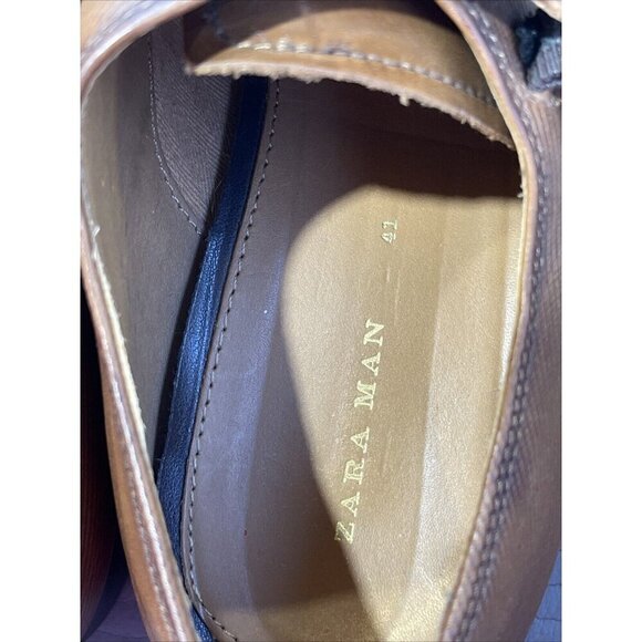 Zara Leather monk strap shoes Size 41 Brown 2452/302/105 531 255/95 - Picture 14 of 15